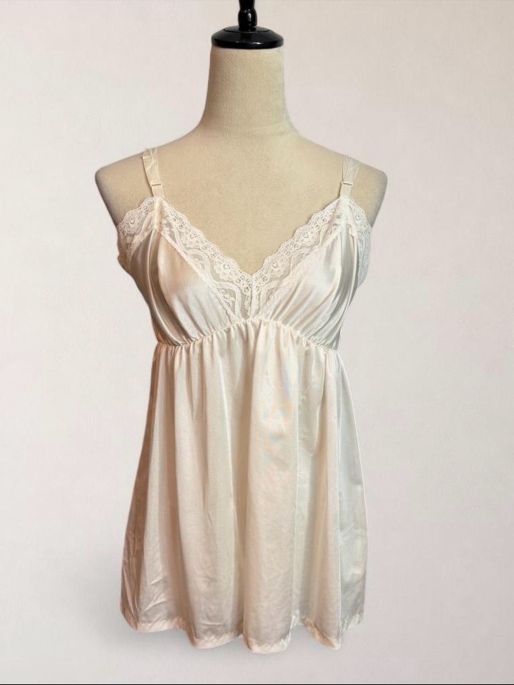 jcpenney Cream Satin Lace-Trim Chemise